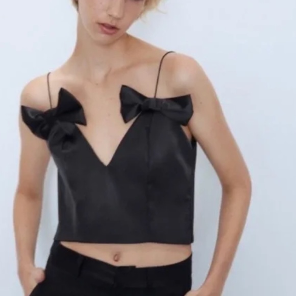 ZARA satin bow cami top - Picture 4 of 4